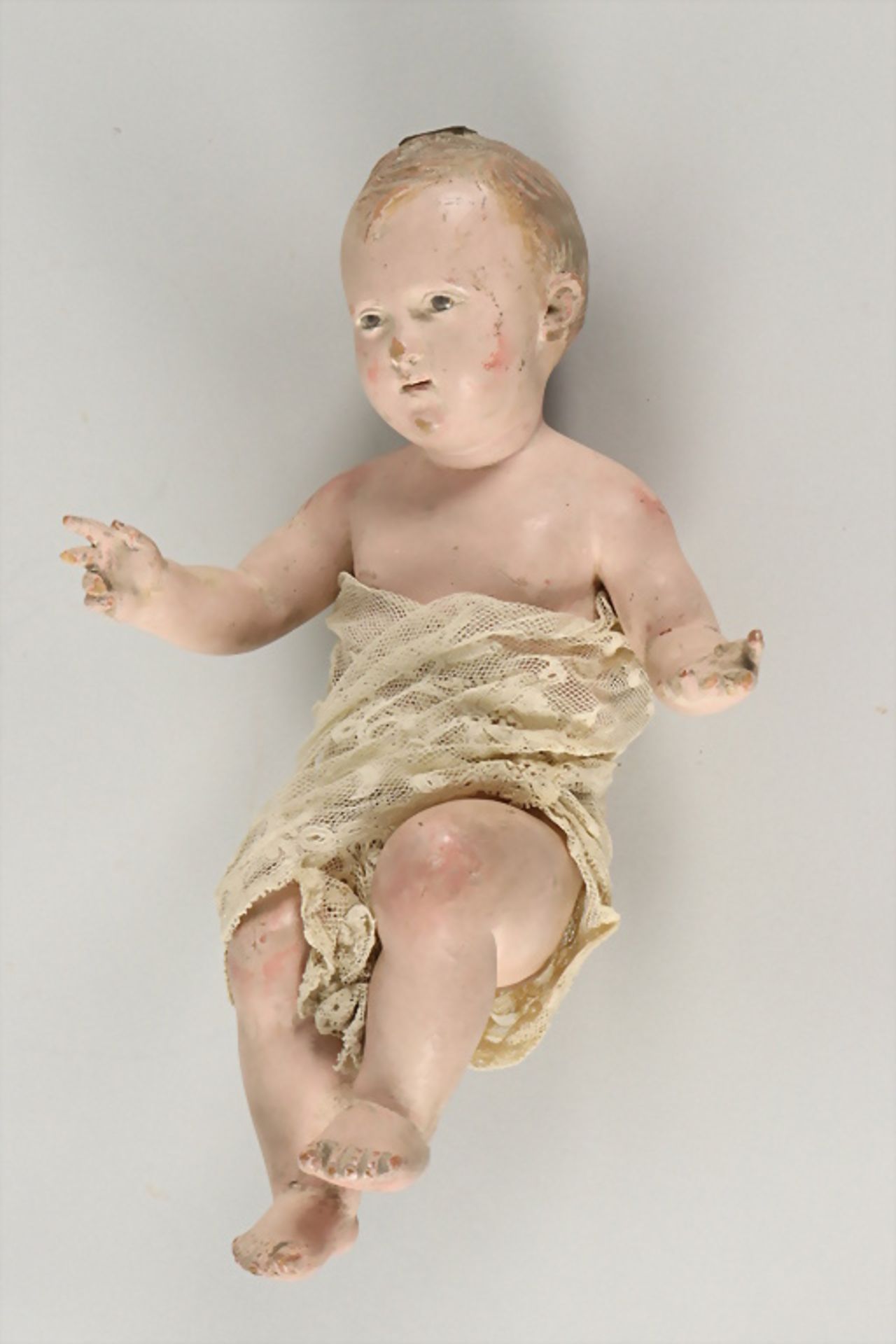 Jesusknabe auf Kissen / A wooden sculpture of Jesus as a boy on a pillow, Neapel, um 1740/ 1750 - Image 4 of 5