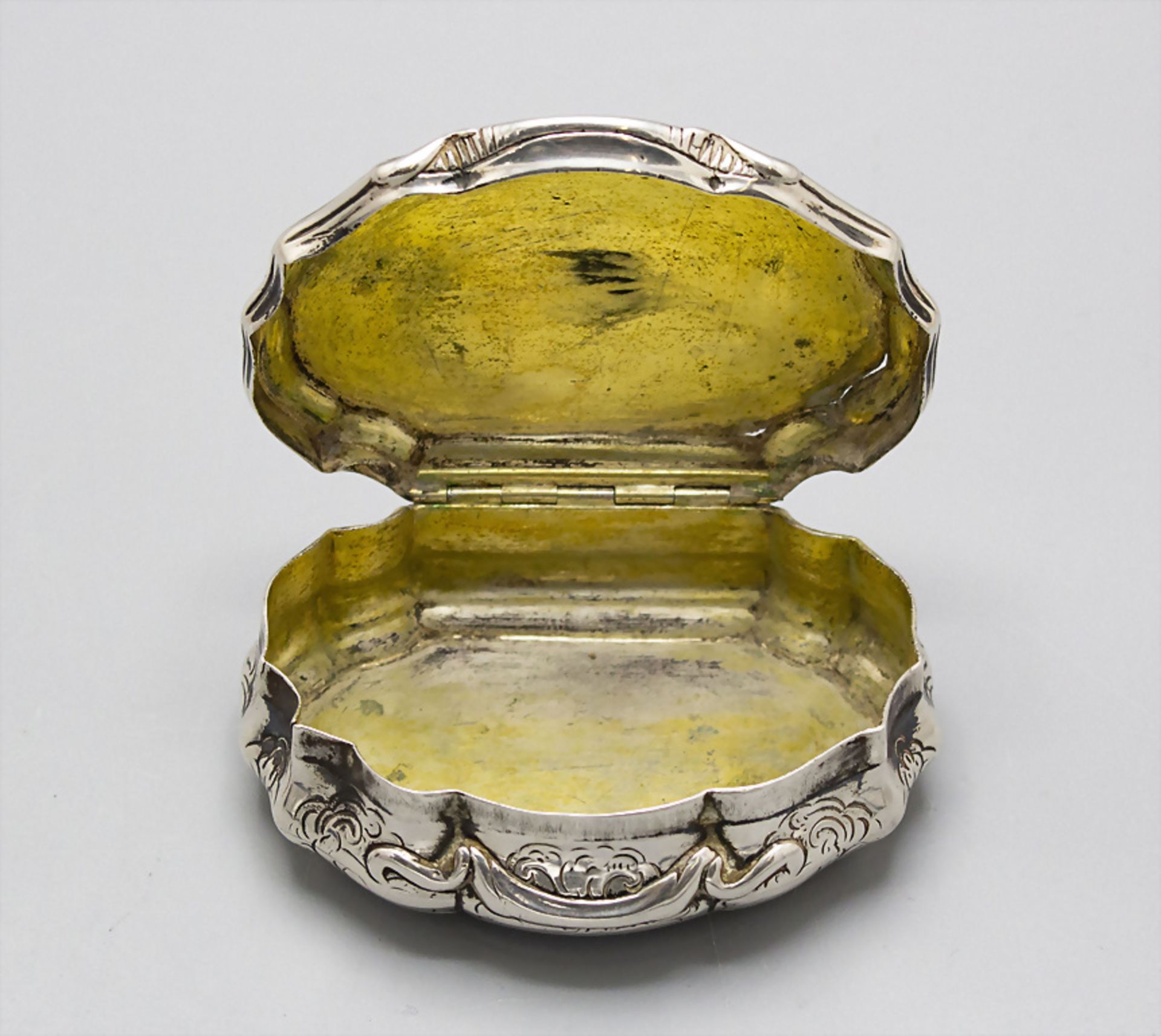 Barock Tabatiere / Schnupftabakdose / A Baroque silver snuff box / tobacco box, deutsch, um 1760 - Bild 3 aus 6