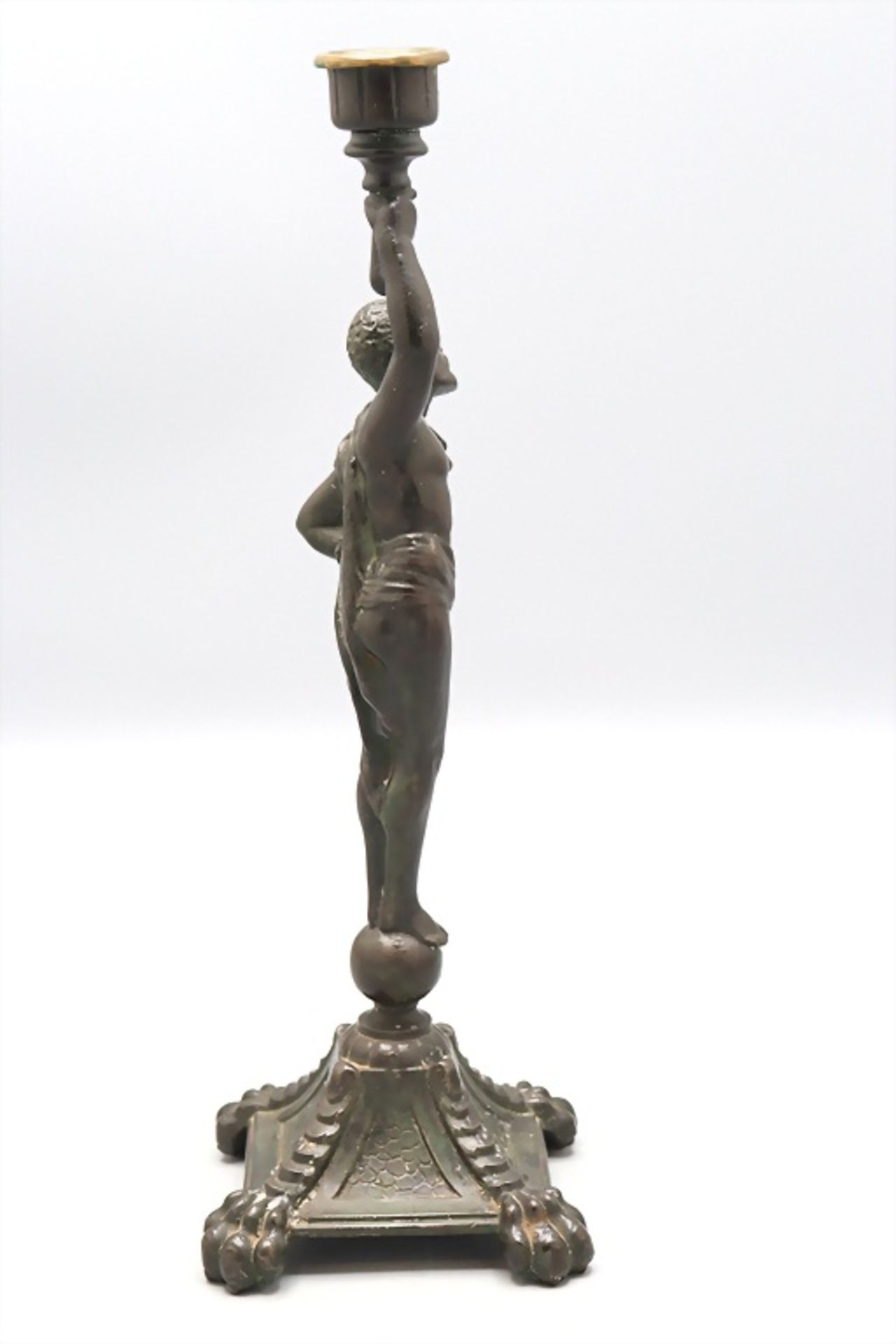 Bronze Figurenleuchter 'Herakles' / A bronze figural candle holder 'Heracles' - Bild 6 aus 8