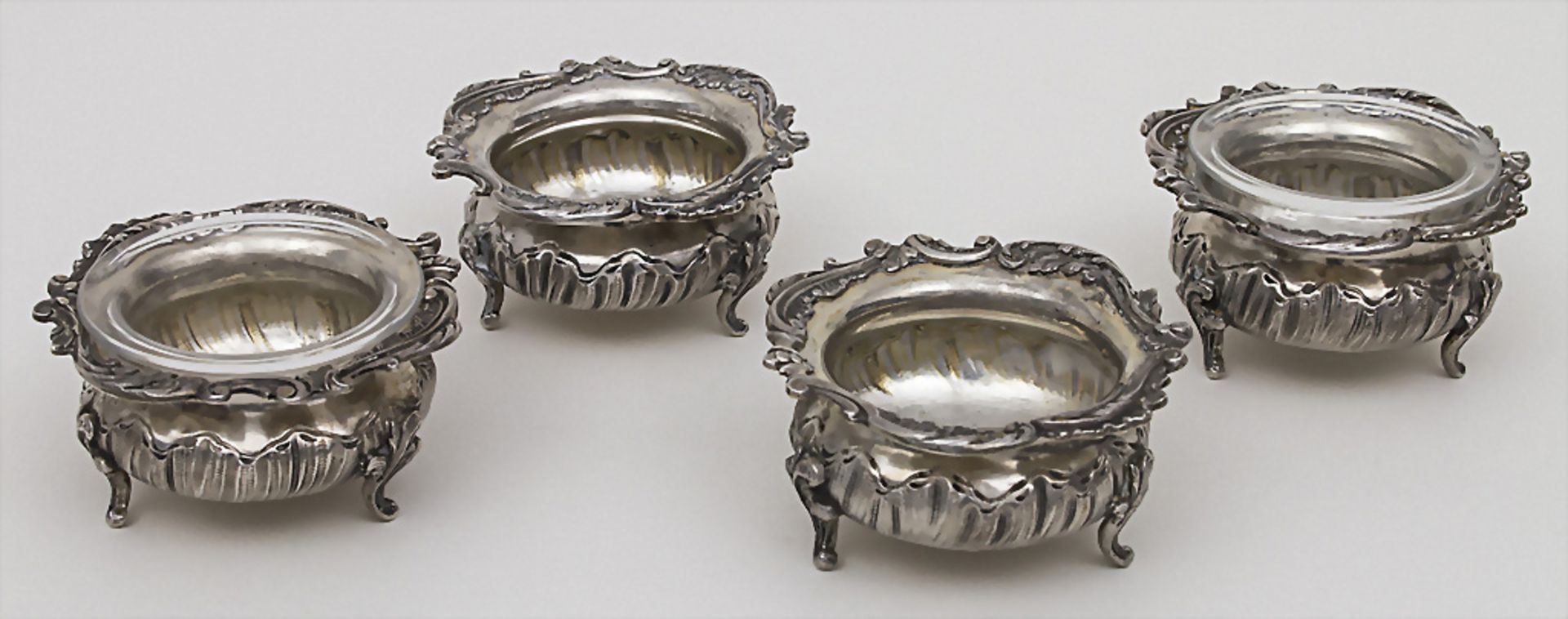 4 Salieren / Gewürzschälchen / A set of 4 silver open salts, Alphonse Debain, Paris, um 1890