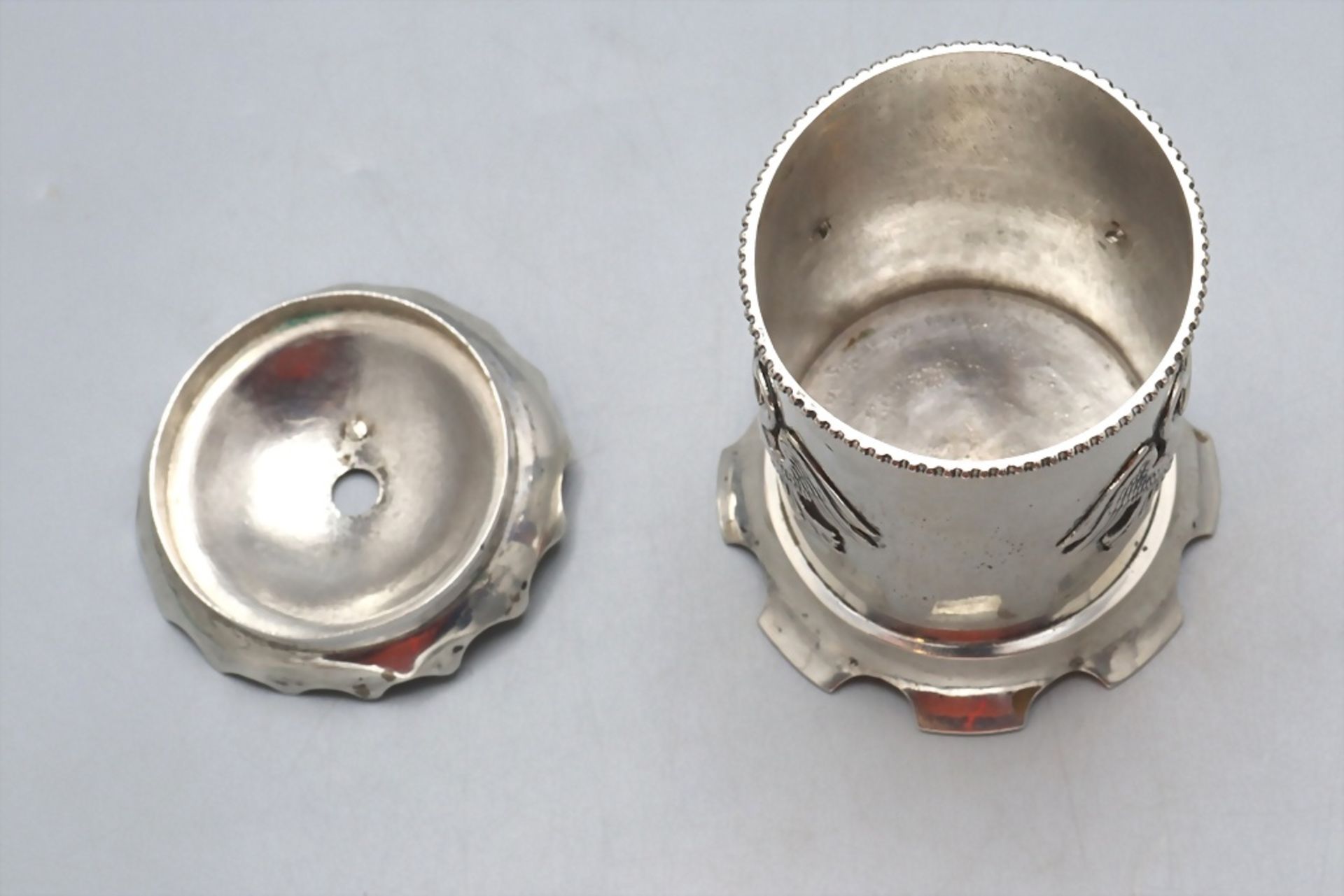 Wachsstockhalter Dose / A silver wax stick holder box, Johann Samuel Schemberg, Nürnberg, um 1800 - Bild 3 aus 7