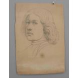 Unbekannter Künstler des 20. Jh., Studie Porträtkopf 'Domenico Ghirlandaio' / A portrait head ...