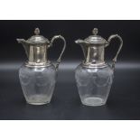 Paar Karaffen / A pair of decanters with silver mounts, Paris, um 1900