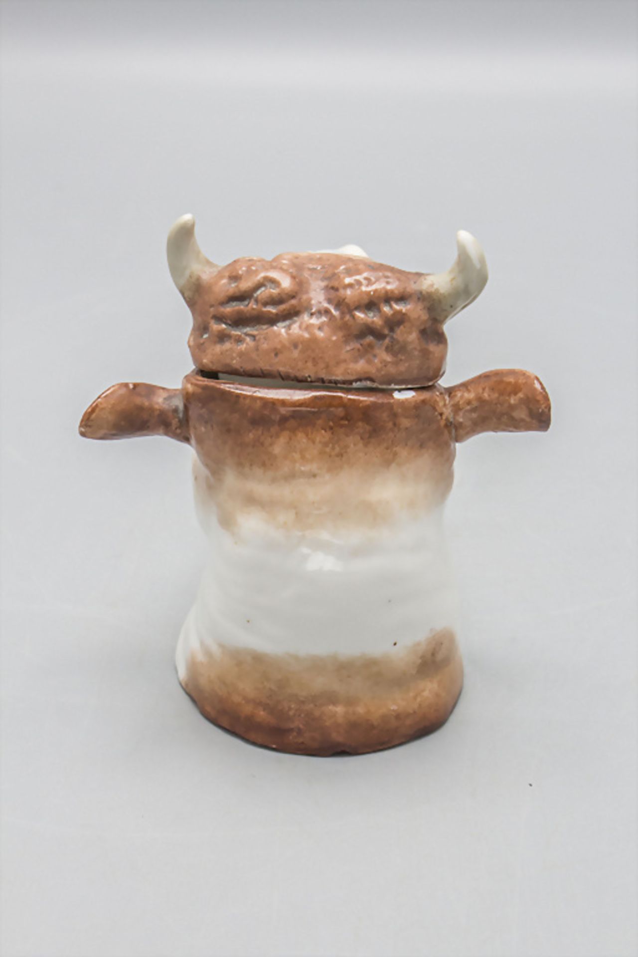 Ochsenkopf als Senftopf / An ox head as mustard pot, wohl deutsch, um 1900 - Image 4 of 5