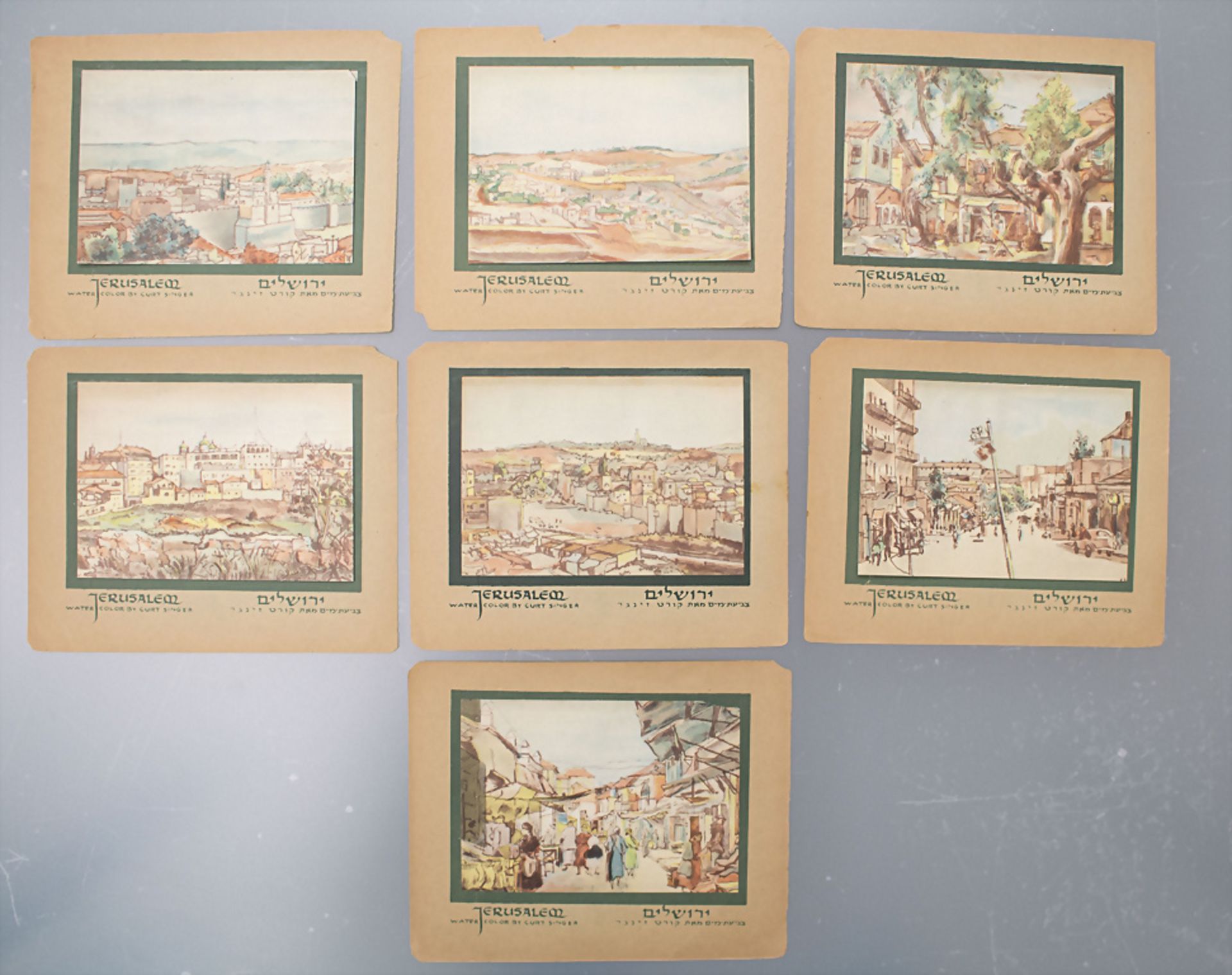 Kurt SINGER (1905-1989), 7 Ansichten von Jerusalem / A set of seven views of Jerusalem