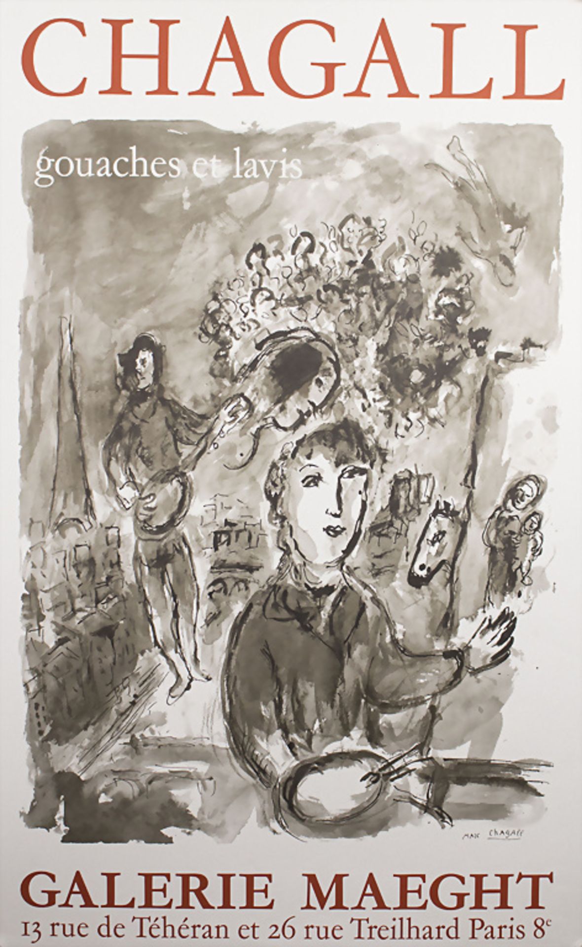 Marc CHAGALL (1887-1985), Ausstellungsplakat / Exhibition poster, Galerie Maeght, Paris, 1977