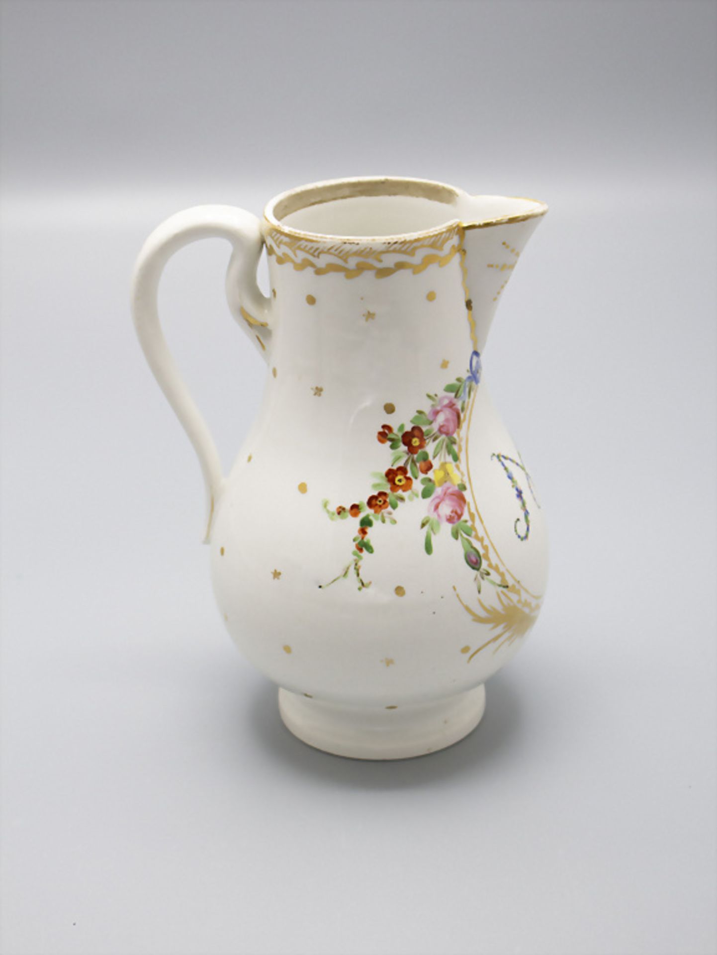 Kleine Kanne mit Blumendekor / A small pot with flowers, wohl Thüringen, Ende 18. Jh. - Bild 4 aus 5