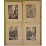 Jean Lébédeff (1884-1970), 4 Holzschnitte / 4 wood cuts, 20. Jh.