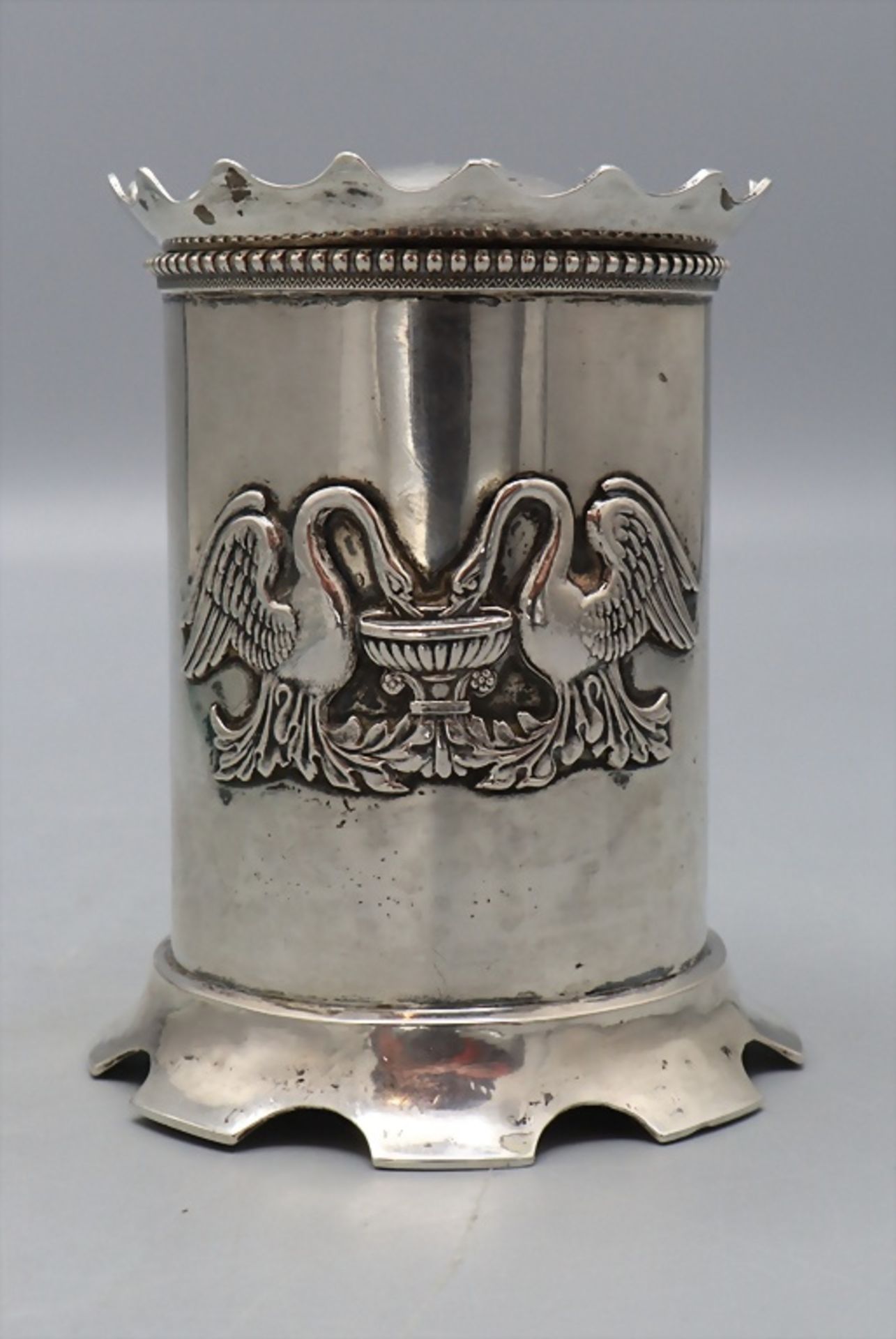 Wachsstockhalter Dose / A silver wax stick holder box, Johann Samuel Schemberg, Nürnberg, um 1800 - Image 2 of 7