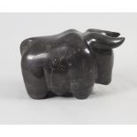 Prof. Yvan BAUDOIN (*1970), Steinskulptur 'Schwarzer Stier' / A stone sculpture 'Black Bull', 1999