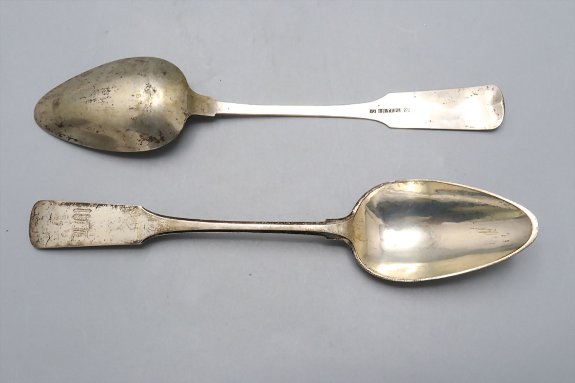 5 Löffel / 5 silver spoons, I.H. Tepe, Osnabrück, um 1830 - Image 3 of 5