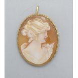 Gemme mit Goldfassung / A gem with 14 ct gold frame, Italien, 20. Jh.