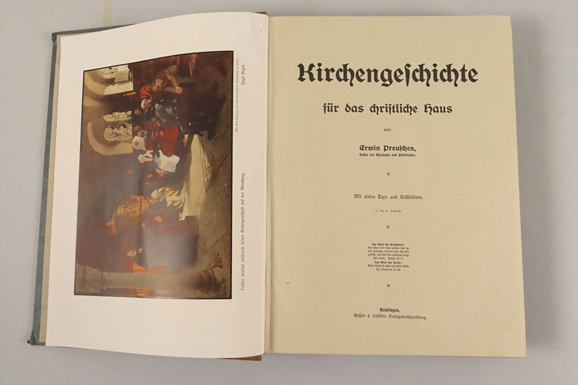 Erwin Preuschen: 'Kirchengeschichte für das christliche Haus', Reutlingen, 1924 - Image 2 of 4