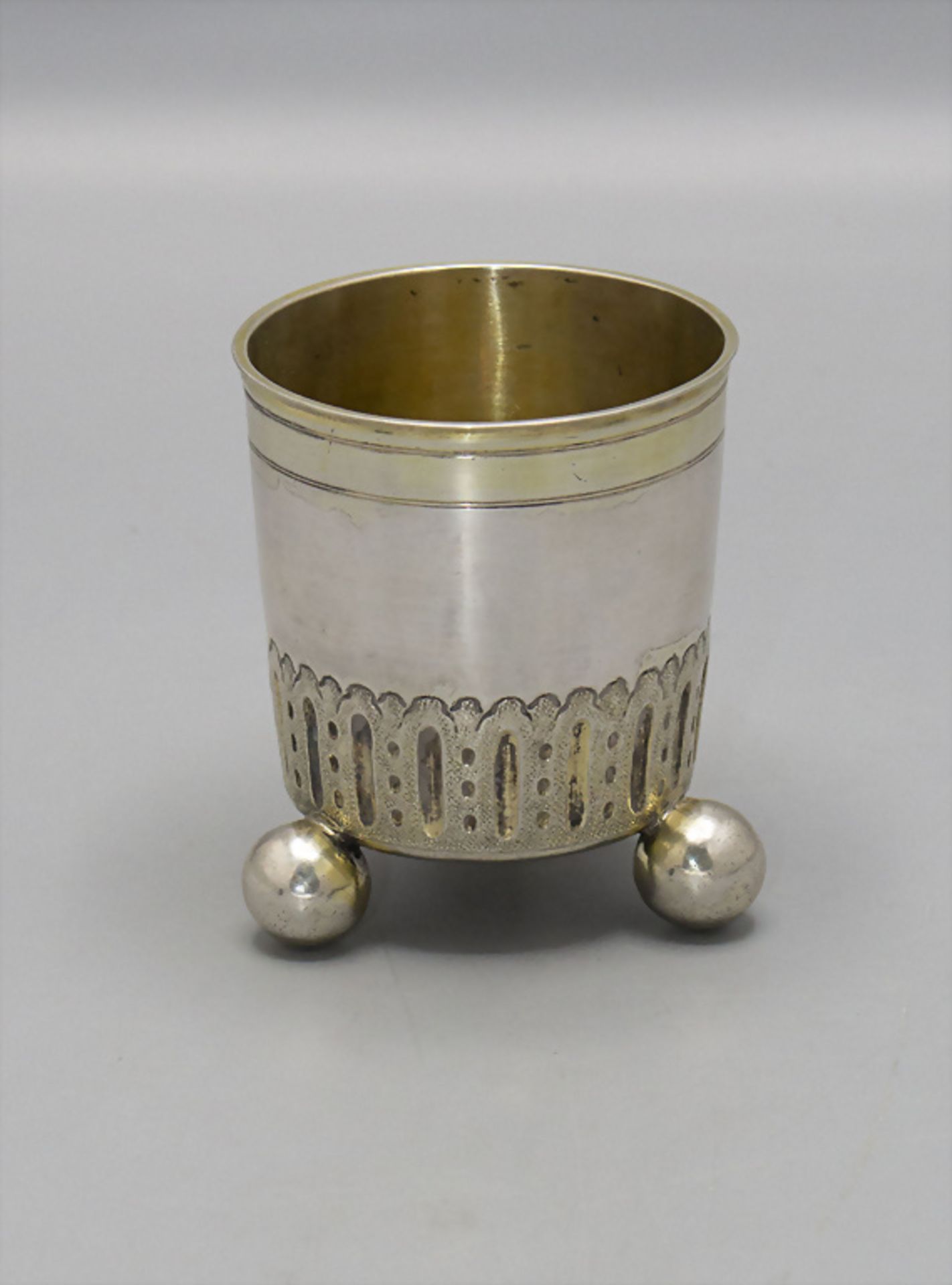 Barock Kugelfußbecher / A Baroque silver beaker on ball feet, Philipp Stenglin, Augsburg, um 1714