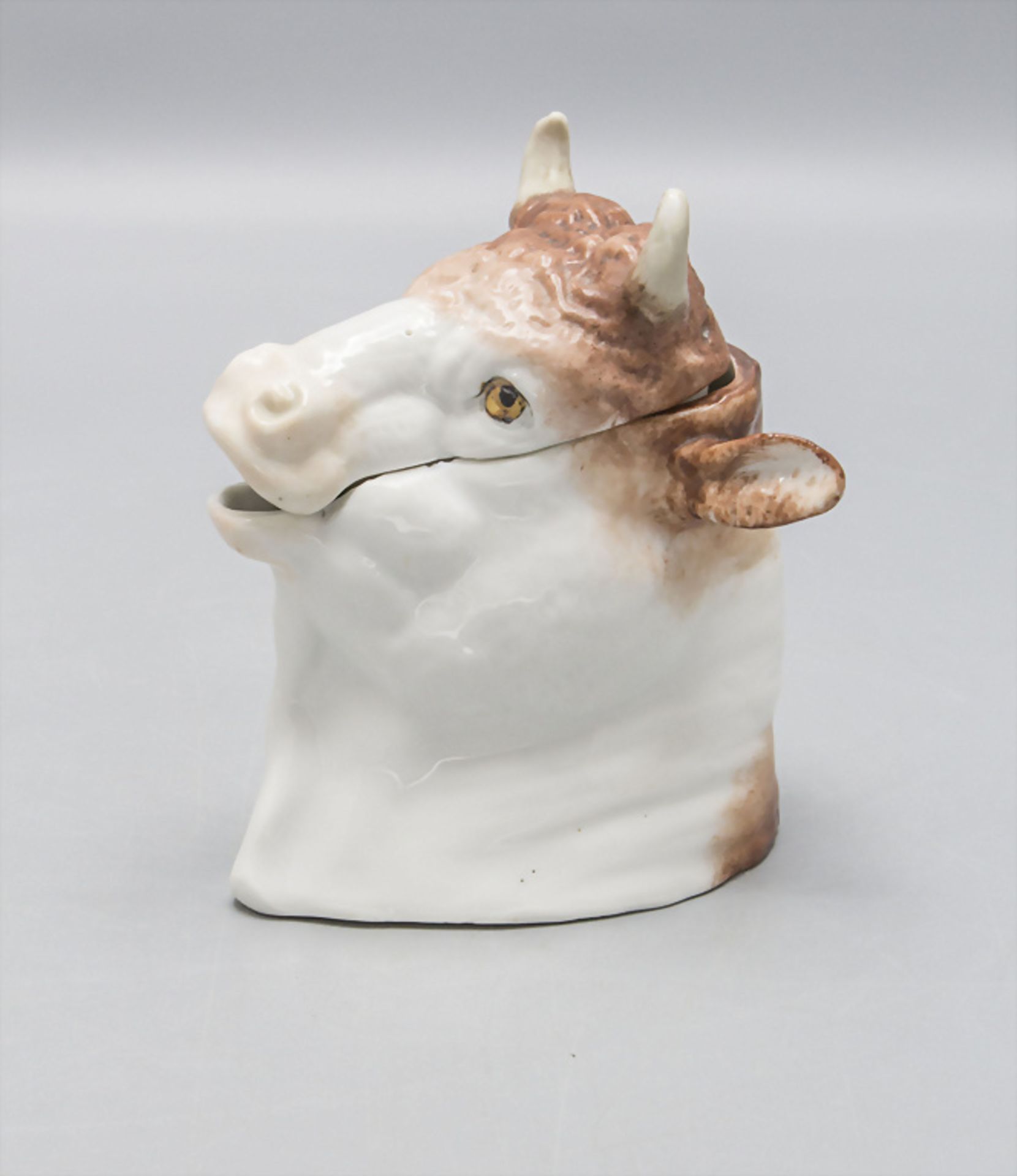 Ochsenkopf als Senftopf / An ox head as mustard pot, wohl deutsch, um 1900 - Bild 2 aus 5