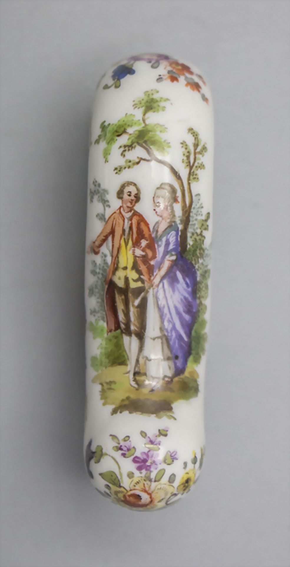 Stockgriff mit Watteauszene / A cane handle with courting scene, wohl Meissen, 19. Jh. - Image 2 of 4
