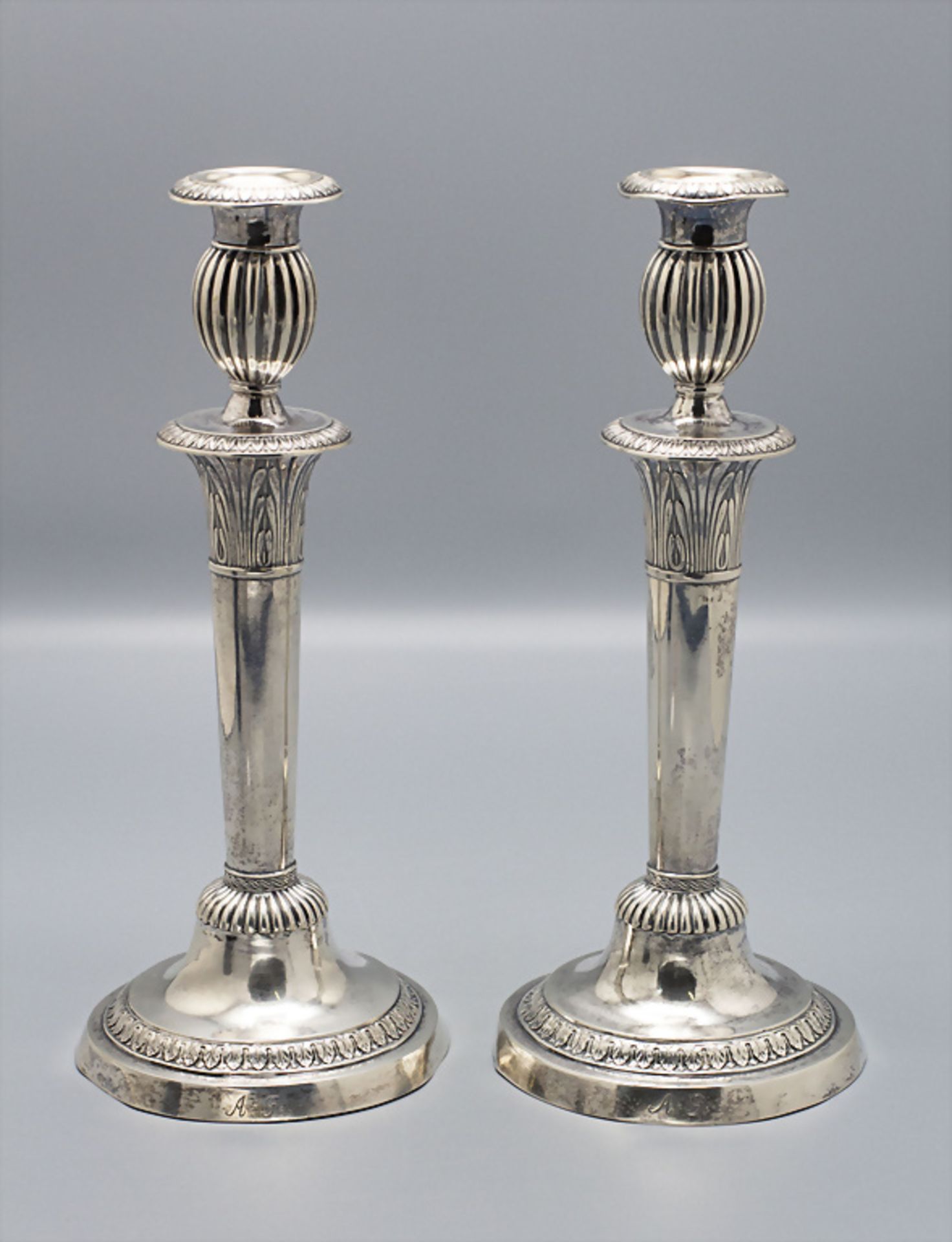 Paar Kerzenleuchter / A pair of silver candlesticks, Johann Burkhard, Passau, um 1800