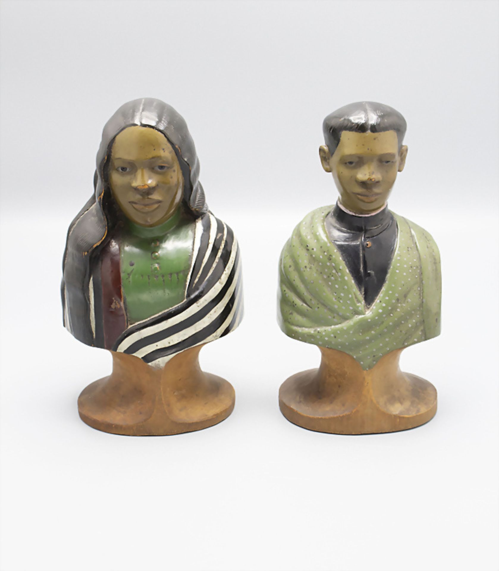 Paar Holzskulpturen eines Paares / A pair of wooden sculptures of a couple, Afrika, um 1900