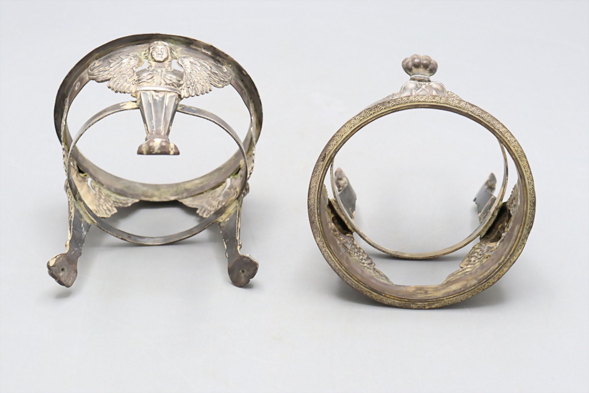 Paar Empire Salieren / Gewürzschälchen / A pair of Empire silver open salt cellars, ... - Bild 6 aus 10