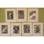 Roger Grillon (1881-1938), 7 Holzstiche / 7 wood engravings, 1927