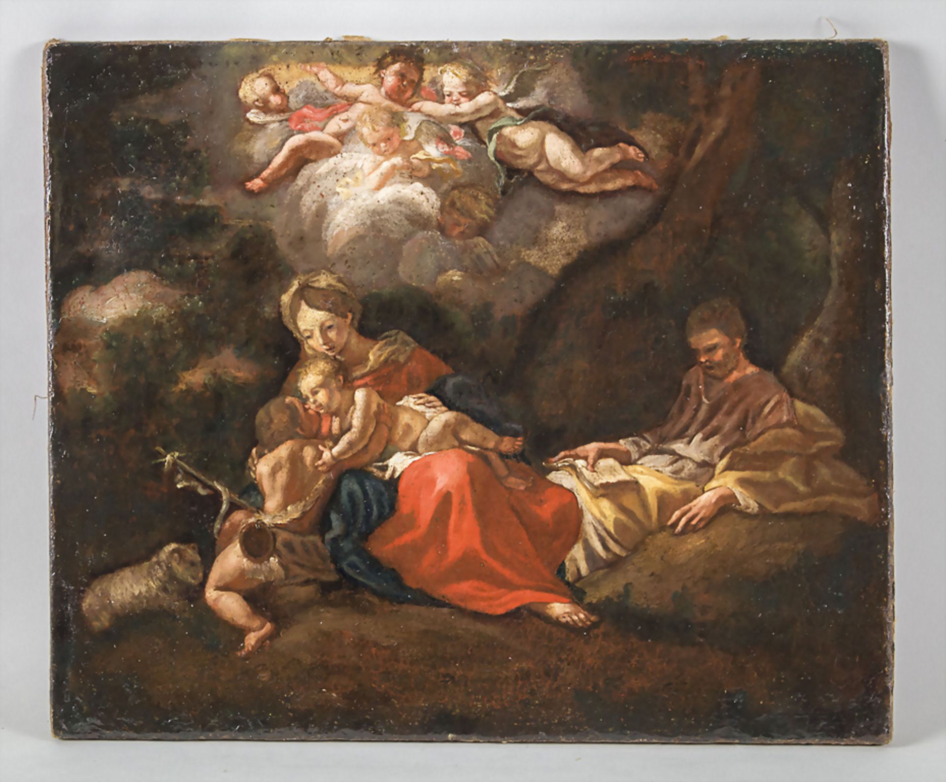 Gemälde Maria mit Jesuskind und Johannes dem Täufer / A painting of mother mary with child and ... - Image 2 of 3