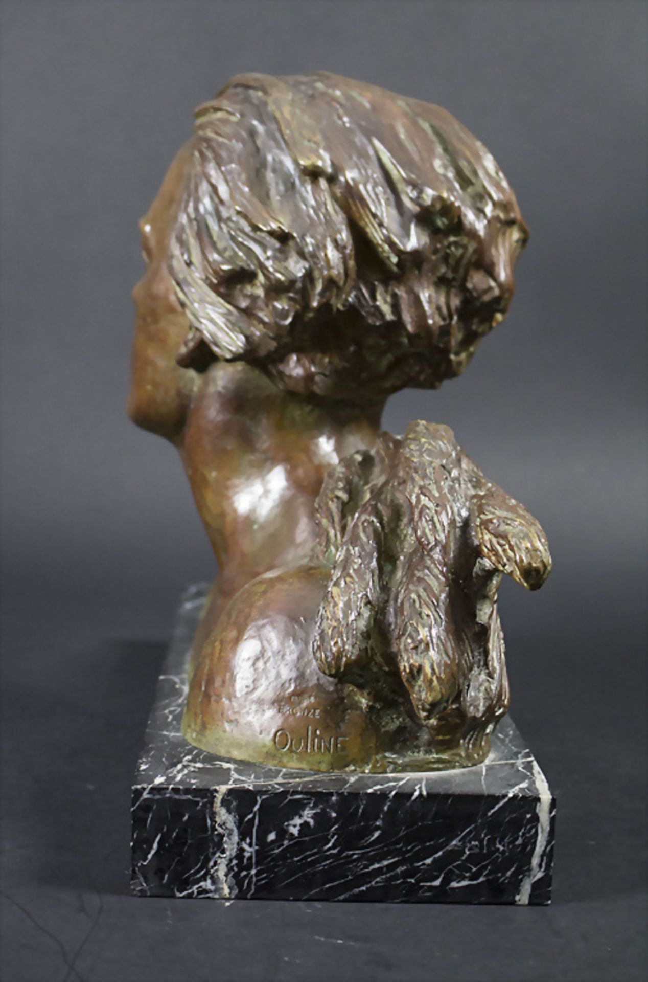 Alexandre Ouline (act. 1918-1940), Art Déco Bronzebüste / An Art Deco bronze bust, Belgien, um 1930 - Bild 3 aus 7