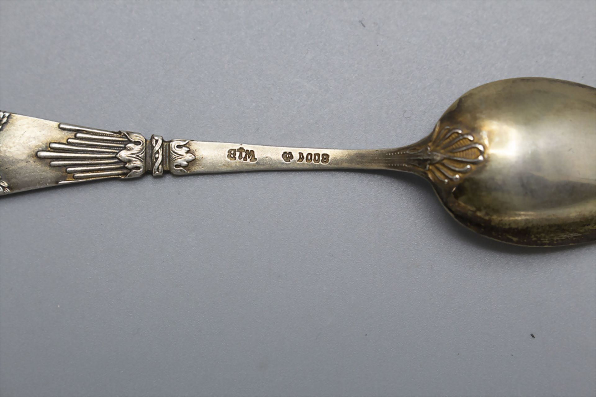 6 Mokkalöffel / A set of 6 silver mocha spoons, Wilhelm Binder, Schwäbisch Gmünd, um 1880 - Image 3 of 3