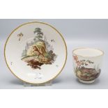 Tasse und Untertasse mit einem Fuchs und einem Leoparden / A cup and saucer with a fox and a ...