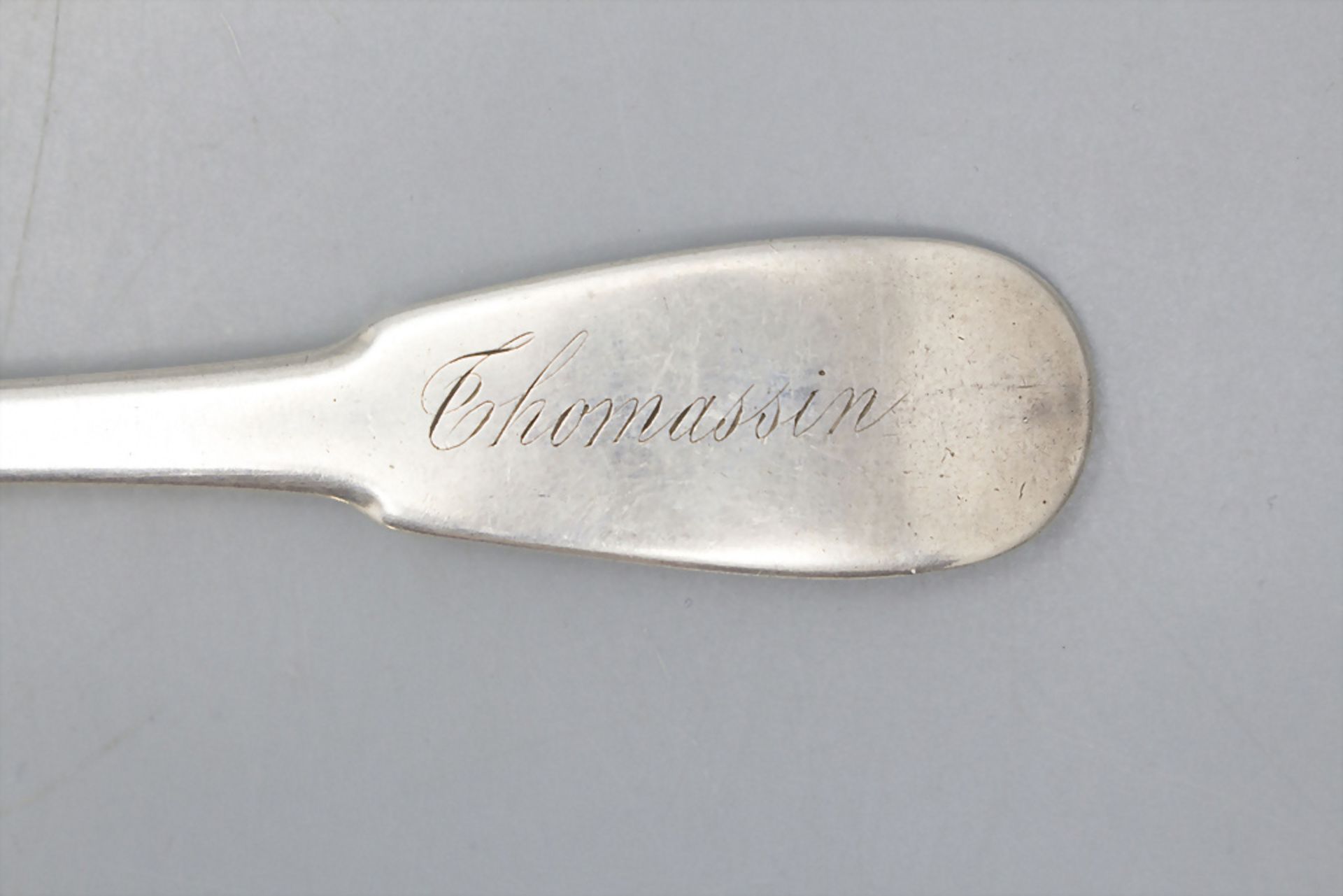 Barock Löffel / A Baroque silver spoon, Besancon, 18. Jh. - Image 3 of 4