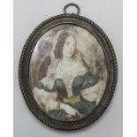 Feines Miniatur Porträt einer jungen Dame / A fine miniature portrait of a young lady, 1. ...