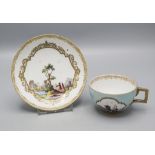 Tasse und Untertasse mit Uferlandschaften / A cup and saucer with shore landscapes, Meissen, ...