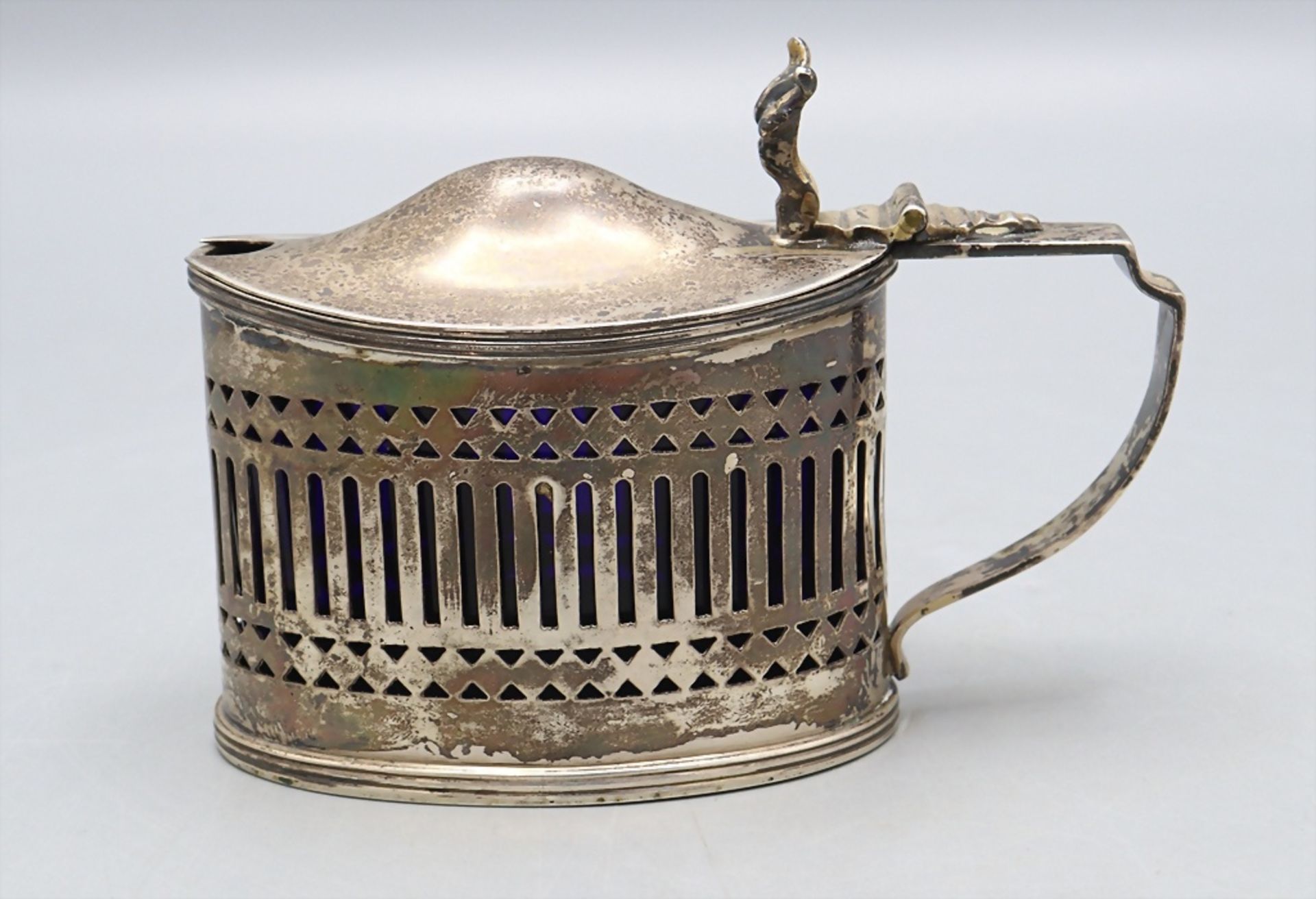 Senftopf / A silver mustard pot, Mappin & Webb, Chester, um 1920