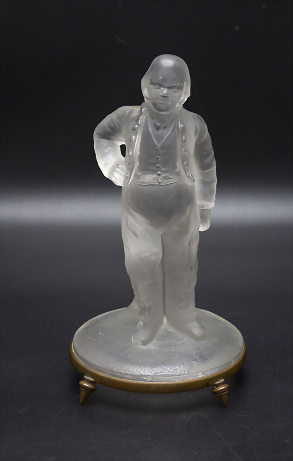 Glasskulptur eines Herrn / A glass sculpture of a gentleman, Frankreich, 2. Hälfte 19. Jh.