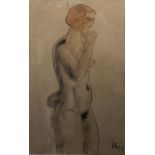 Erich Kuhn (1890 Berlin - 1967 Höchst), weiblicher Akt / A female nude, um 1927