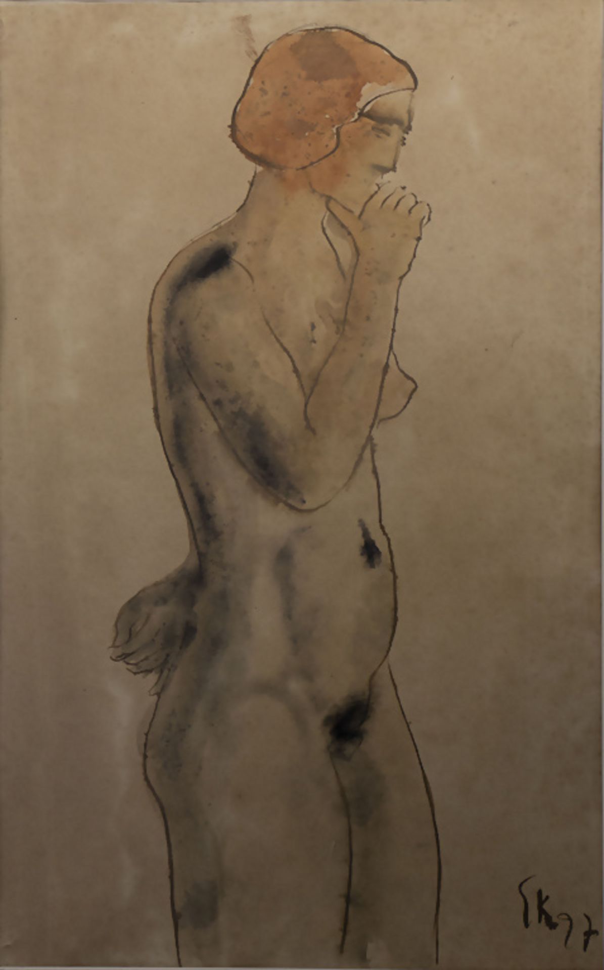 Erich Kuhn (1890 Berlin - 1967 Höchst), weiblicher Akt / A female nude, um 1927