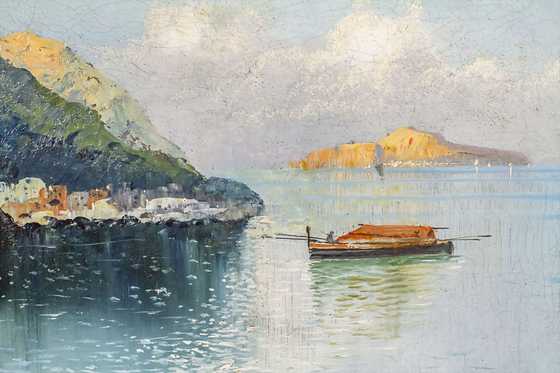 Unbekannter Künstler des 19. Jh., 'Fischerboot vor Capri' / 'A fishing boat in front of Capri' - Image 3 of 5