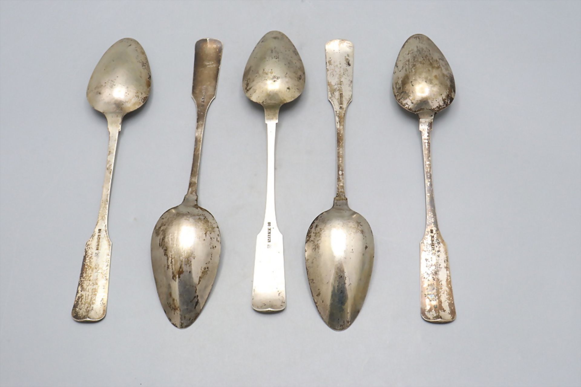 5 Löffel / 5 silver spoons, I.H. Tepe, Osnabrück, um 1830 - Image 2 of 5