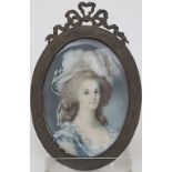 Biedermeier Miniatur Porträt 'Marie Antoinette' / An Empire miniature portrait of Marie ...