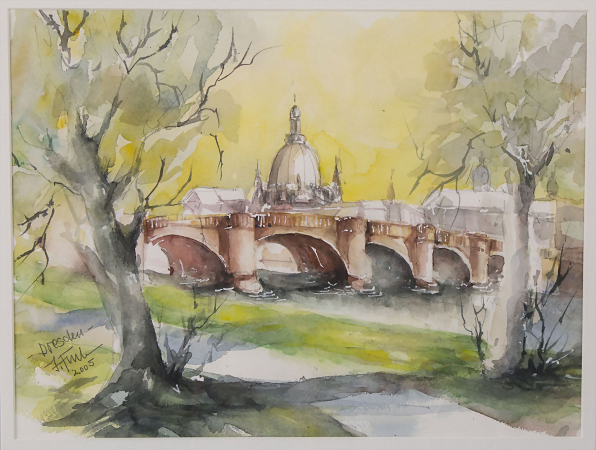 Josef FUCHS (tätig 20. Jh.), Aquarell der Stadt Dresden / A watercolor of Dresden, 2005 - Image 2 of 4