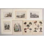 4 Stahlstiche mit Motiven aus dem Odenwald, der Rhein- und Taunusgegend / 4 steel engravings ...