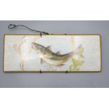 Porzellanplatte/-bild mit einer Forelle / A porcelain wall picture with a trout, Tressemann & ...