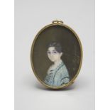 Miniatur Porträt eines jungen Mädchens / A miniature portrait of a young girl, R. Bouquet, 1854