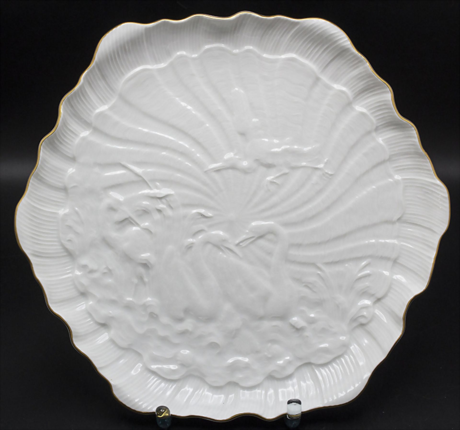 Kuchenplatte aus dem Schwanenservice / A cake platter from the swan service, Meissen, nach 1934