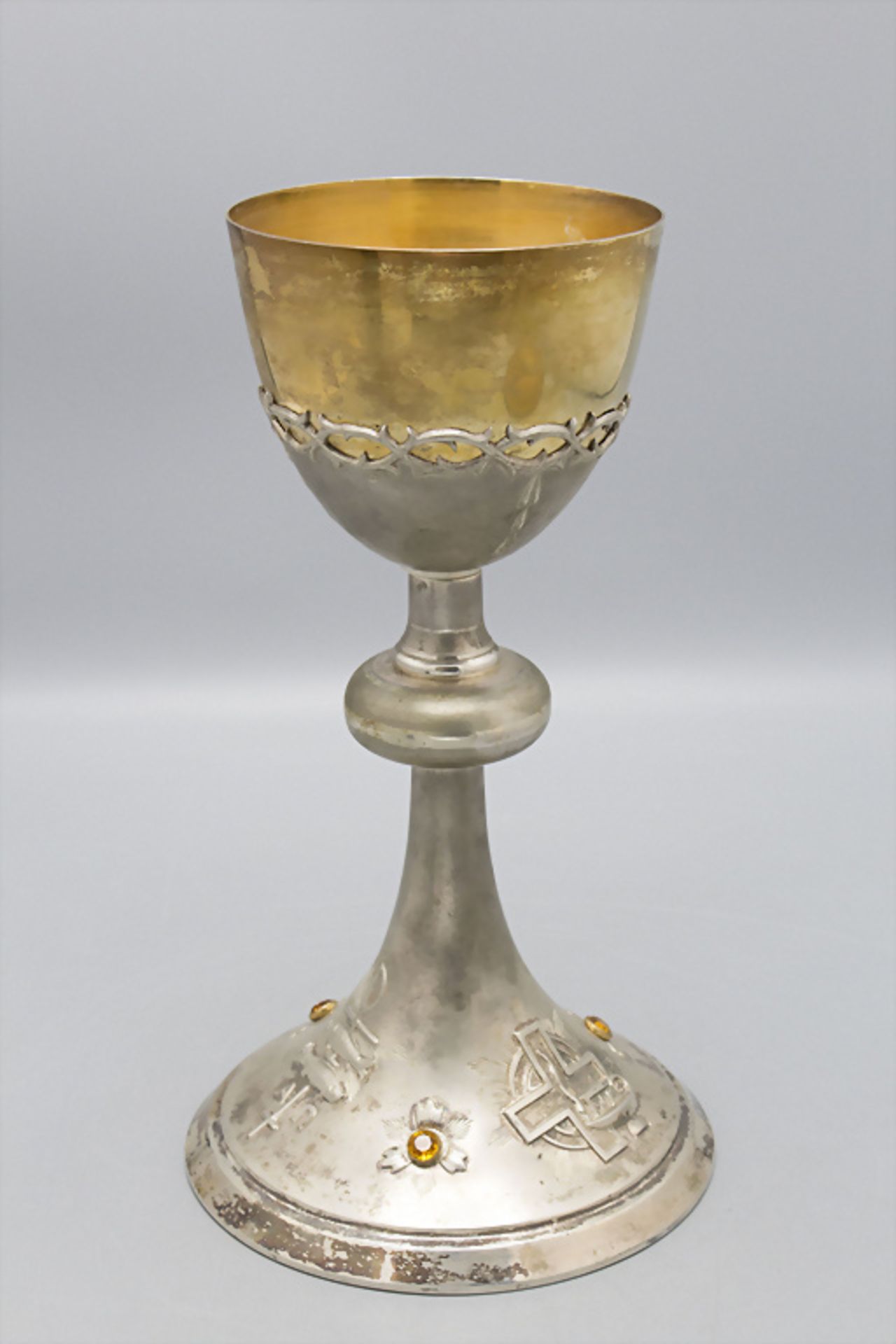 Messkelch mit Patene / A silver chalice with paten, Italien, 20. Jh. - Image 6 of 9