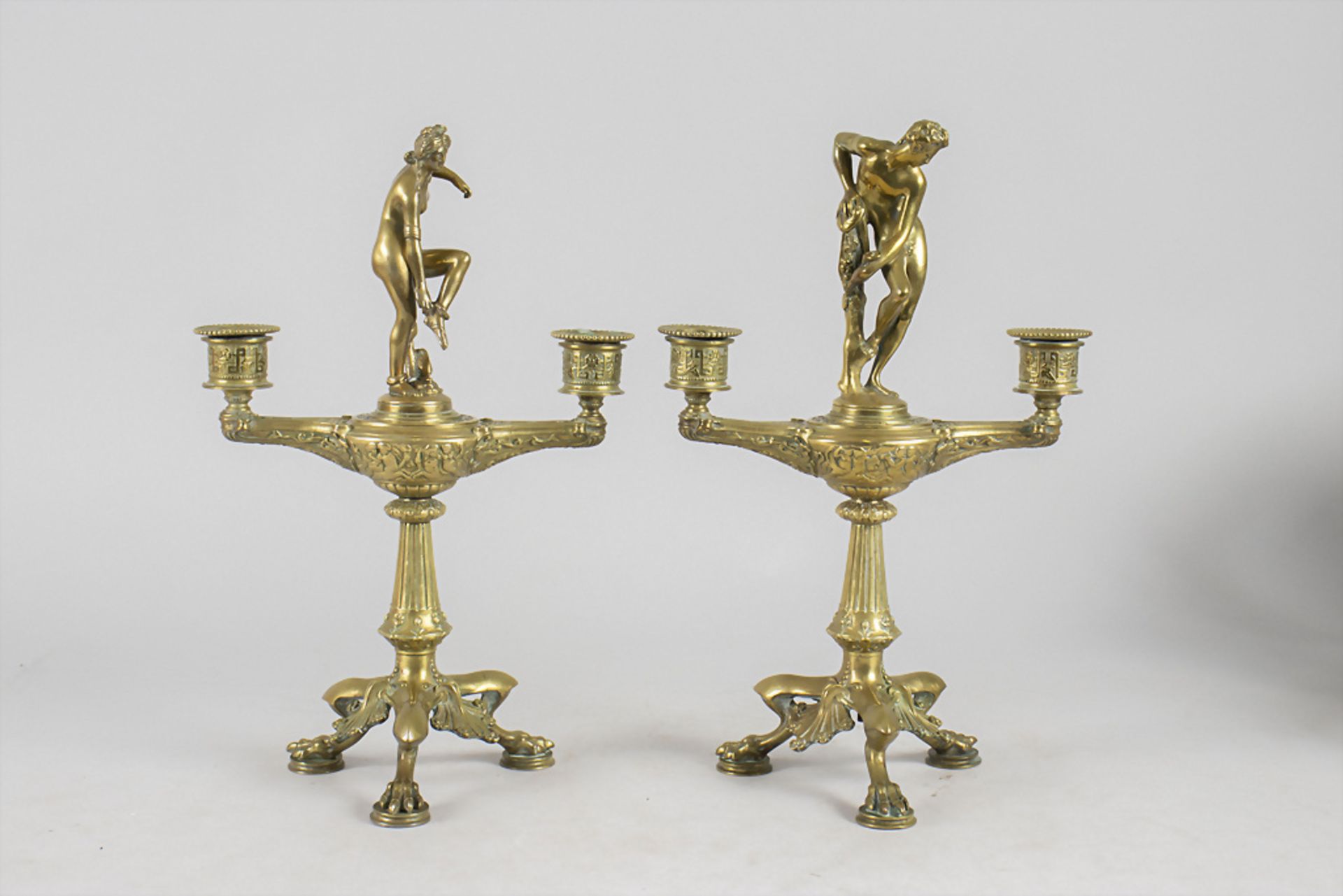 Paar Klassizismus Leuchter / A classicism pair of candle holders, wohl Barbedienne, Paris, 19. Jh.