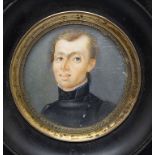 Miniatur Porträt eines jungen Herrn in Uniform / A miniature portrait of a young gentleman in ...