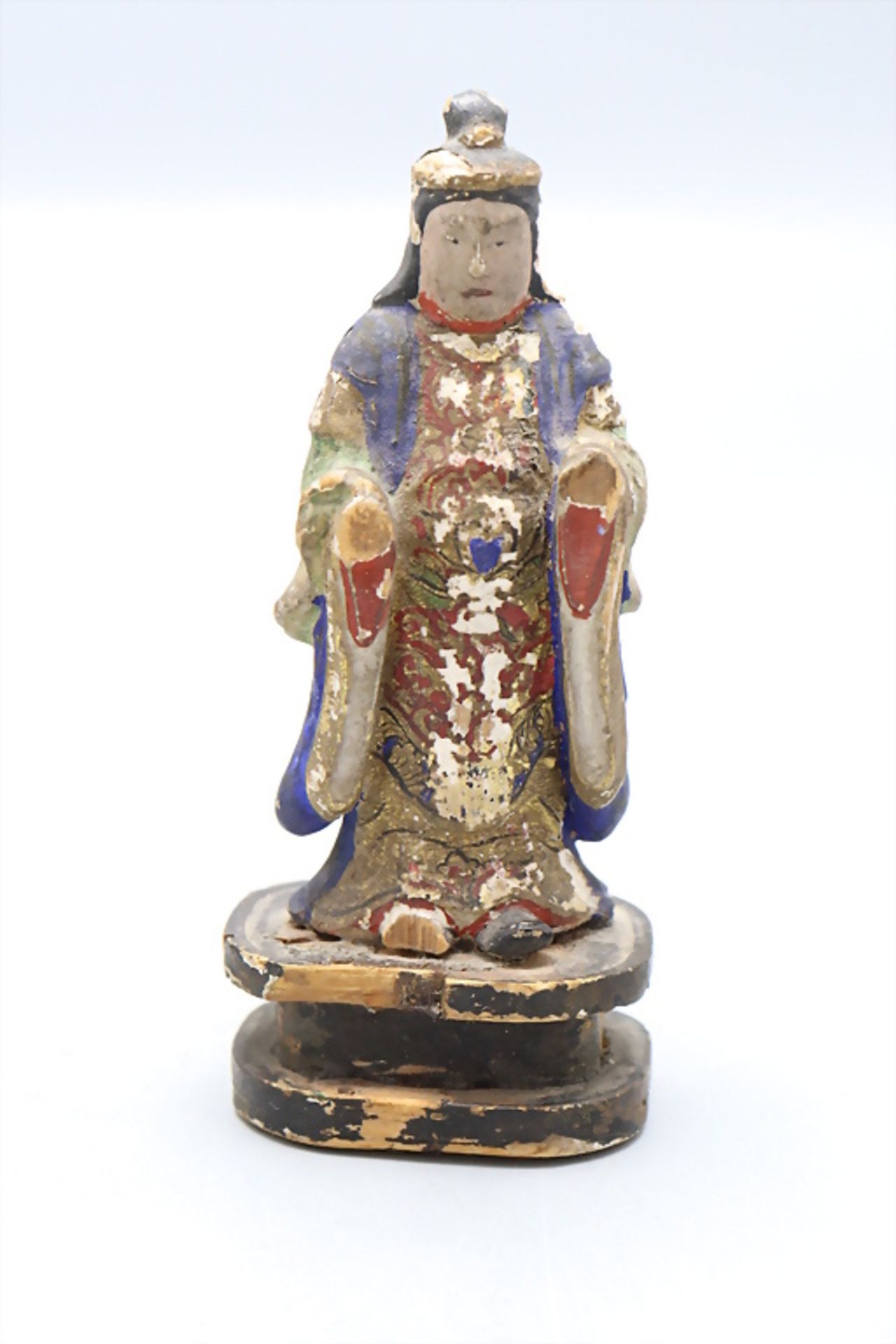 2 kleine Holzfiguren / 2 small wooden figures, China, 19. / 20. Jh. - Image 3 of 7