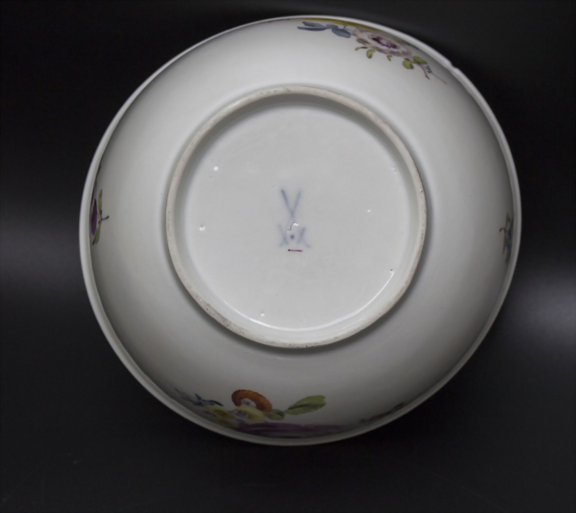 Schale / Kumme mit feiner Blumenmalerei / A bowl with fine flower painting, Meissen, ... - Image 5 of 5