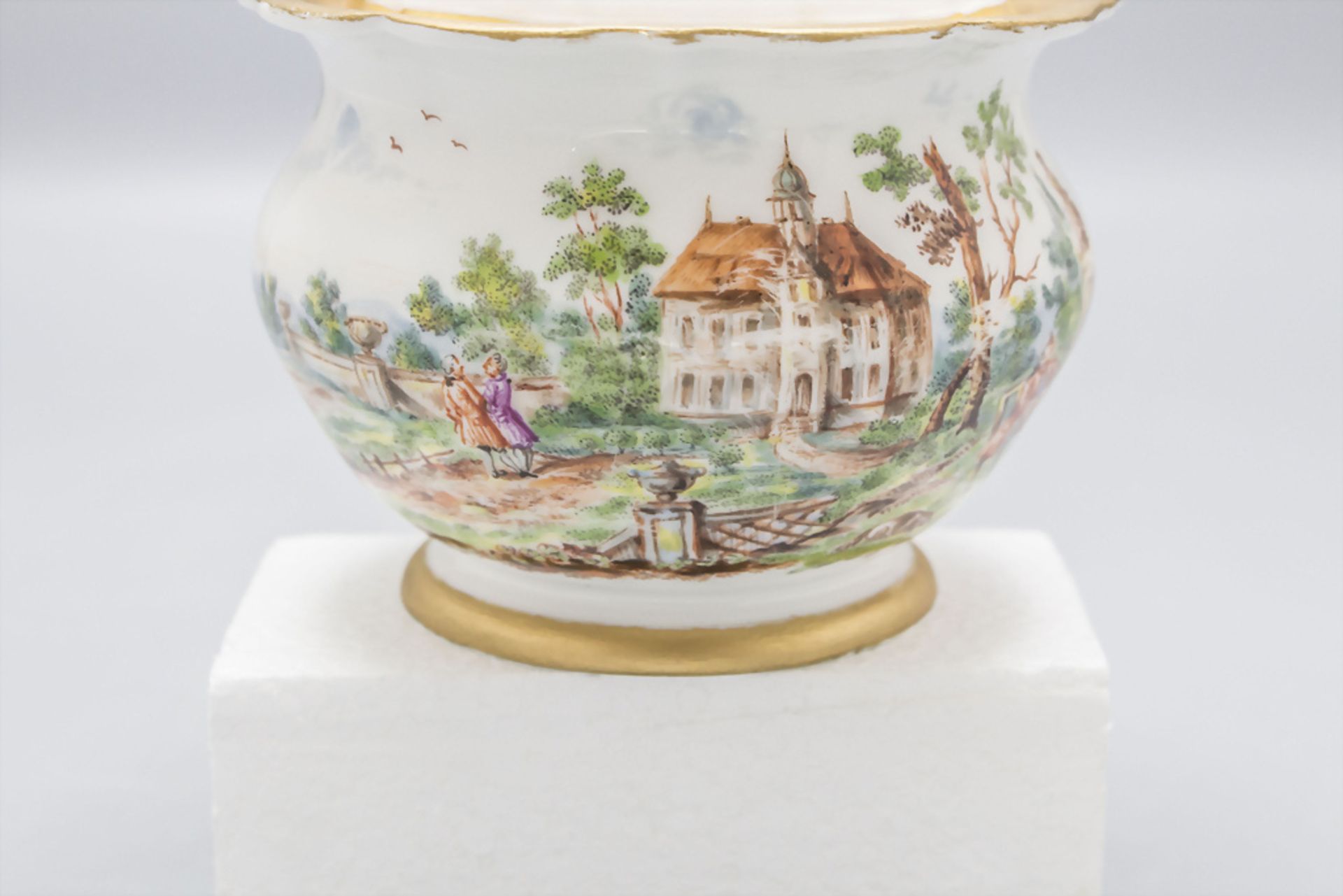 Zuckerdose mit Landschaft / A sugar box with a landscape, Meissen, 1860-1924 - Image 4 of 8