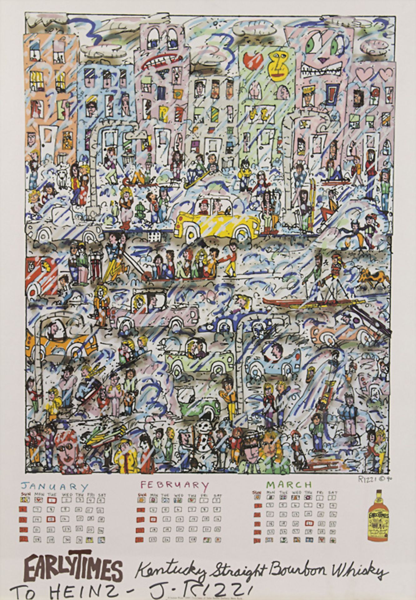 James RIZZI (1950-2011), Kalenderblatt Januar bis März / A calendar sheet January-March, 1990